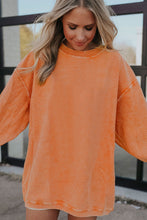 Load image into Gallery viewer, Orange Ribbed Corduroy Oversized Sweatshirt