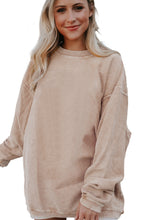 Load image into Gallery viewer, Apricot Ribbed Corduroy Oversized Sweatshirt