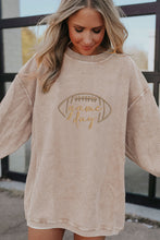Load image into Gallery viewer, Apricot Rugby Game Day Embroidered Corduroy Sweatshirt