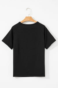 Beau Blue Striped Patch Front Casual Tee