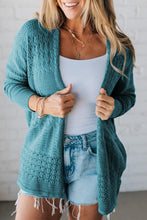 Load image into Gallery viewer, Lapis Mix Pattern Hollowed Knit Open Front Cardigan