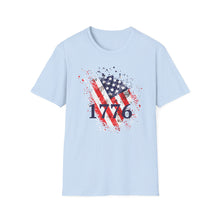 Load image into Gallery viewer, Patriotic 1776 T-Shirt, Celebratory Shirt, Independence Day Tee, 4th of July Apparel, Vintage American Flag Top, Unisex Casual Wear