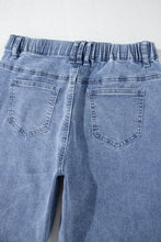 Load image into Gallery viewer, Dusk Blue Foiled Star Patchwork Straight Leg Loose Jeans