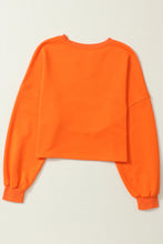 Load image into Gallery viewer, Orange Game Day Lettering Rugby Football Notched Neck Sweatshirt