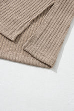 Load image into Gallery viewer, Pale Khaki Rib Textured Henley Knit Top