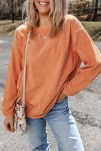 Load image into Gallery viewer, Orange Ribbed Corduroy Oversized Sweatshirt