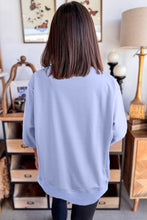 Load image into Gallery viewer, Clearly Aqua Floral Patched Half Sleeve Tunic Top