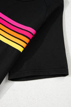 Load image into Gallery viewer, Beau Blue Striped Patch Front Casual Tee