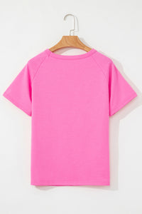 Beau Blue Striped Patch Front Casual Tee