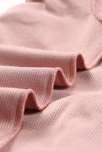 Load image into Gallery viewer, Pink Solid Ribbed Knit Round Neck Pullover Sweatshirt