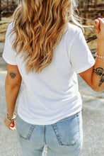 Load image into Gallery viewer, White She Loves Jesus and America Flag Graphic Tee