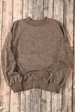 Load image into Gallery viewer, Brown Drop Shoulder Crew Neck Pullover Sweatshirt