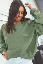 Load image into Gallery viewer, Grass Green Ribbed Corduroy Oversized Sweatshirt