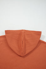 Load image into Gallery viewer, Gray Waffle Printed Patchwork Drawstring Hooded Long Sleeve Top