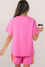 Load image into Gallery viewer, Beau Blue Striped Patch Front Casual Tee
