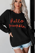 Load image into Gallery viewer, White Hello Pumpkin Graphic Sweater