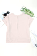 Load image into Gallery viewer, Apricot Ribbed Knit Batwing Sleeve Tunic Oversized T Shirt