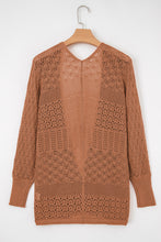Load image into Gallery viewer, Lapis Mix Pattern Hollowed Knit Open Front Cardigan