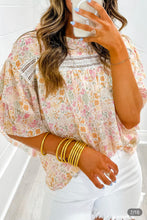 Load image into Gallery viewer, Floral blouse lace detail Top