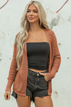 Load image into Gallery viewer, Lapis Mix Pattern Hollowed Knit Open Front Cardigan