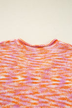 Load image into Gallery viewer, Orange Vibrant Abstract Print Drop Shoulder V Neck Tunic Oversized Sweater