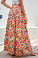 Load image into Gallery viewer, Yellow Boho Floral Print Tiered Long Skirt