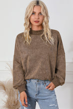 Load image into Gallery viewer, Brown Drop Shoulder Crew Neck Pullover Sweatshirt