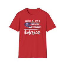 Load image into Gallery viewer, Patriotic Unisex Softstyle T-Shirt | USA Flag Tee | Independence Day, Memorial Day, Gift for Veterans, Casual Wear, Summer Style