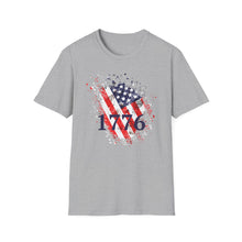 Load image into Gallery viewer, Patriotic 1776 T-Shirt, Celebratory Shirt, Independence Day Tee, 4th of July Apparel, Vintage American Flag Top, Unisex Casual Wear