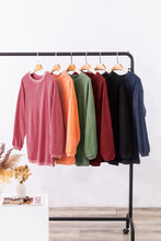 Load image into Gallery viewer, Orange Ribbed Corduroy Oversized Sweatshirt