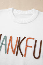Load image into Gallery viewer, White Thankful Ivory Embroidered Sweater
