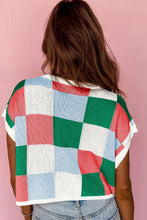 Load image into Gallery viewer, White Color Block Cap Sleeve Sweater