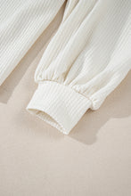 Load image into Gallery viewer, White Corded Exposed Seam Knit Patchwork Drop Sleeve Top