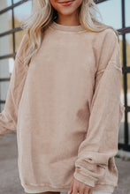 Load image into Gallery viewer, Apricot Ribbed Corduroy Oversized Sweatshirt