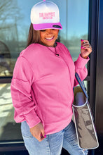 Load image into Gallery viewer, Bonbon Spiral Ribbed Exposed Seam Detail Plus Size Long Sleeve Top