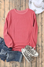 Load image into Gallery viewer, Strawberry Pink Ribbed Corduroy Oversized Sweatshirt