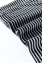 Load image into Gallery viewer, Black white Striped Print Buttoned Wide Leg Sleeveless Jumpsuit