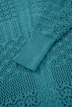 Load image into Gallery viewer, Lapis Mix Pattern Hollowed Knit Open Front Cardigan