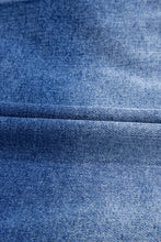 Load image into Gallery viewer, Peacock Blue Raw Edge Ruffled Short Sleeve Denim Jacket