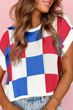 Load image into Gallery viewer, White Color Block Cap Sleeve Sweater