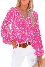 Load image into Gallery viewer, Golden Apricot Floral Print V Neck Long Puff Sleeve Top