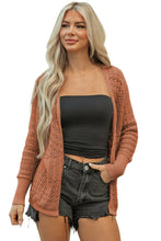 Load image into Gallery viewer, Lapis Mix Pattern Hollowed Knit Open Front Cardigan