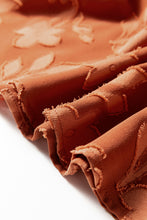 Load image into Gallery viewer, Cinnamon Plus Size Textured 3D Flower Pattern Ruffle Hem 3/4 Sleeve Long Dress