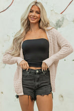 Load image into Gallery viewer, Lapis Mix Pattern Hollowed Knit Open Front Cardigan