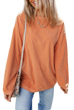 Load image into Gallery viewer, Orange Ribbed Corduroy Oversized Sweatshirt