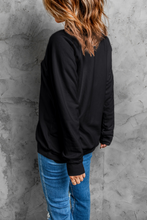 Load image into Gallery viewer, Black Thanksgiving Turkey Graphic Drop Shoulder Sweatshirt