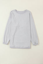 Load image into Gallery viewer, Light Grey Ribbed Corduroy Oversized Sweatshirt