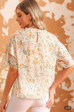 Load image into Gallery viewer, Floral blouse lace detail Top