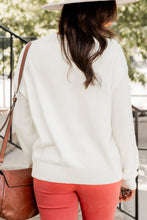 Load image into Gallery viewer, White Thankful Ivory Embroidered Sweater