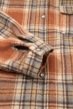 Load image into Gallery viewer, Brown Plaid Print Flap Pocket Buttoned Plus Size Shacket